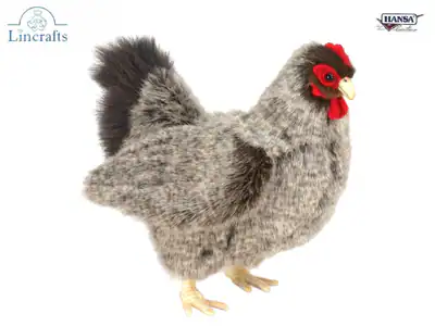 Hansa graue Henne Plüschtier Huhn, 30 cm Vogelliebhaber Geschenk Lincrafts UK