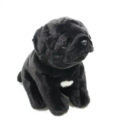 Faithful Friends schwarzer Mops Welpe Hund Plüschtier Kuscheltier Teddy 23 cm