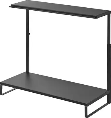Monitor Ober- und Unterregal, 2 Einlegeböden, schwarz, B59 x T27,5 x H38~65cm