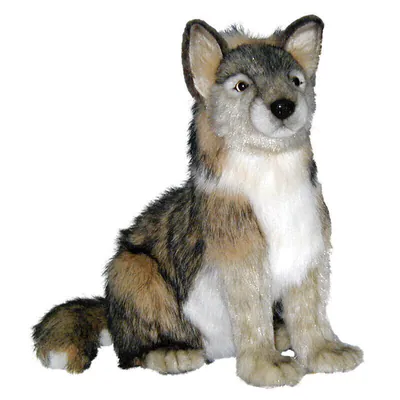 Hansa sitzender Wolf 4291 Plüschtier Kuscheltier verkauft von Lincrafts UK Est.