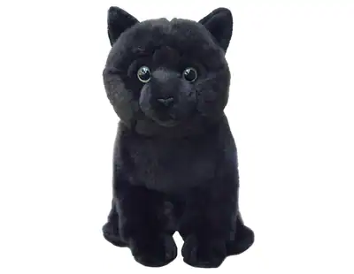 Faithful Friends sitzende Bombay schwarze Katze 24 cm hoch Plüschtier
