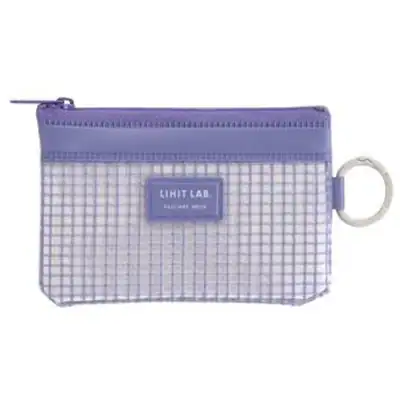 Lihit Labor. Etui Netz Reißverschluss Etui A8 blau violett F234 Tasche