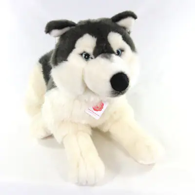 Teddy Hermann großer liegender Husky Hund Plüschtier Kuscheltier Welpe Teddy