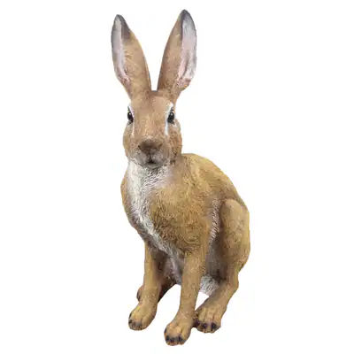 Garden Creations Hase, Jack Rabbit sitzend. Gut detailliertes Resin Tier 41H