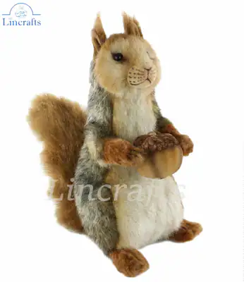 Hansa sitzendes graues Eichhörnchen 8047 Stofftier verkauft von Lincrafts UK