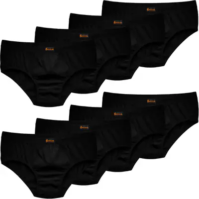 10 Herren Slips Briefs Baumwolle M-10XL Unterhosen Übergröße Unterwäsche Schwarz