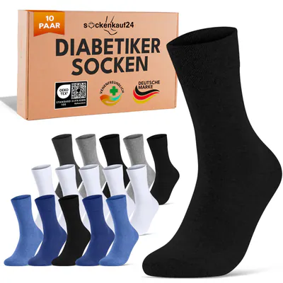 Diabetiker Socken ohne Gummi Herren Damen Baumwolle ohne Naht (10 20 30 Paar)