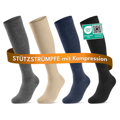 2 | 4 | 6 Paar Stützstrümpfe Kompressionsstrümpfe Reisestrümpfe Herren Damen