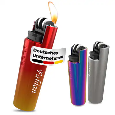 Clipper Mini Feuerzeug mit Gravur – personalisiert | nachfüllbar-Geschenk Rot
