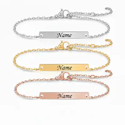 Filigrane Armbänder mit Gravur | Personalisiert Namensarmbänder Geschenk Frauen