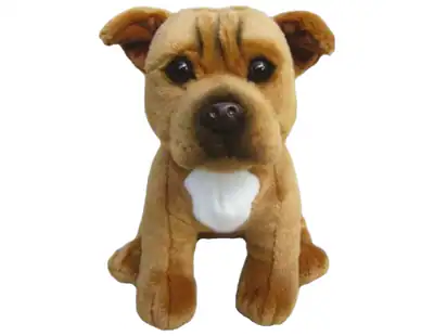 Staffordshire Bullterrier rot 24 cm H Plüschtier Staffy Stofftier von Faithful