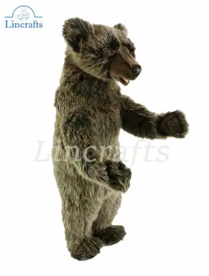 Hansa stehender Grizzlybär 3622 Stofftier verkauft von Lincrafts UK Est 1993