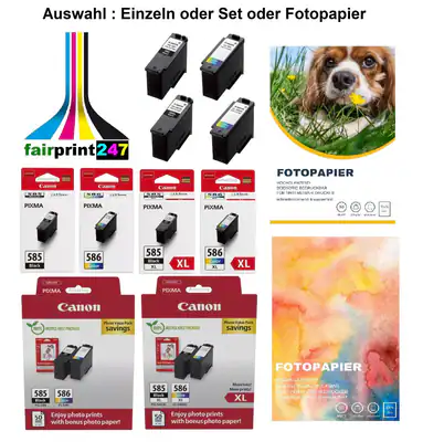 Original Canon PG-585 XL CL-586 XL - AUSWAHL: Einzeln oder Set oder Fotopapier
