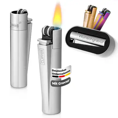 Clipper mit Gravur, Feuerzeug mit Gravur, Personalisiertes Feuerzeug