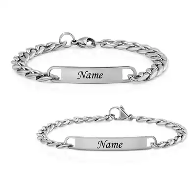 Armband mit Gravur | Partnerarmband Silber | Armbänder mit Gravur nach Wunsch