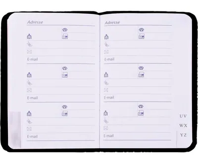 Telefonbuch Adressbuch Kladde Tab-Register 72 S. 9 x 15 cm - farbig