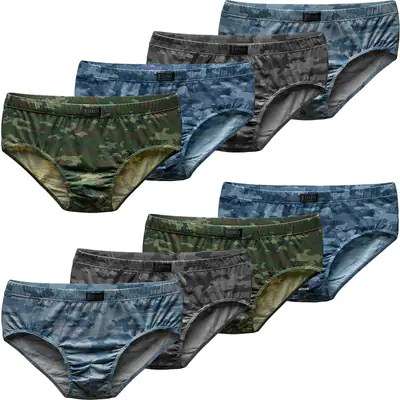 10er Pack Herren Slips Briefs Baumwolle M-10XL Unterhosen Übergröße Camouflage