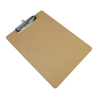 Klemmbrett DIN A4 a. recyceltem Holz MDF Scheibunterlage Clip Board Schreibbrett