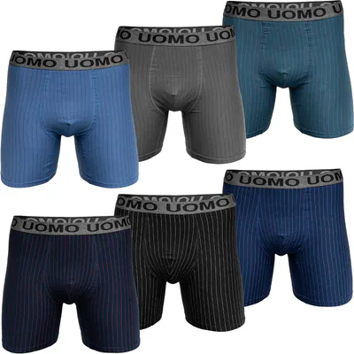 Pesail Herren Lange Boxershorts M bis 6XL ohne Aufrollen Übergröße Langes Bein