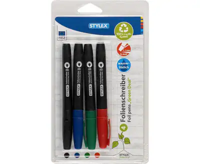 4 x Folienstift Folienschreiber abwischbar OHP Marker non permanent 1-3 mm