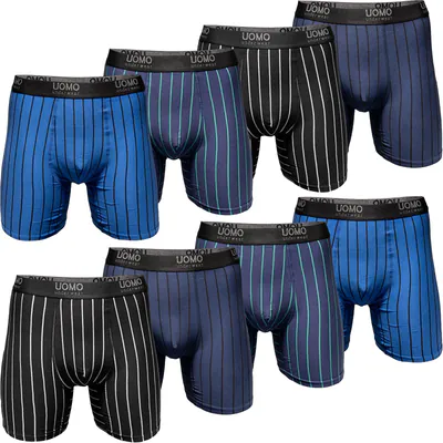 Pesail Herren Boxershorts Größe M-6XL ohne Aufrollen Übergröße Langes Bein