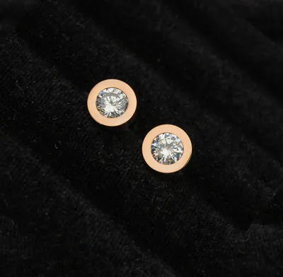 Edelstahl Ohrstecker Ohrringe Zirkonia 3 Farben Unisex Ohrschmuck Damen Herren