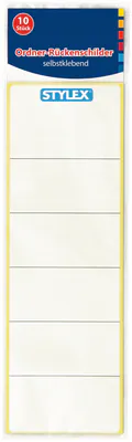 10 x Ordner Rückenschild breit f. 8 cm weiß selbstklebend Ordnerrücken