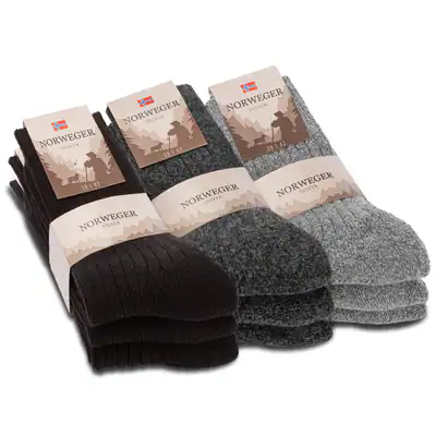 6 Paar Norweger Socken Damen Herren Wintersocken warme Wollsocken