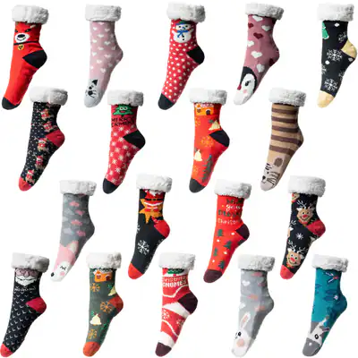 6 Paar Damen Kuschelsocken Gr. 36-41 Weihnachtssocken Hüttensocken Wintersocken