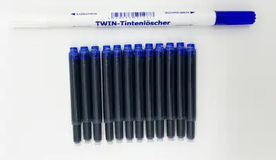 12 Universalpatronen + 1 Tintenlöscher Füller geeignet Lamy Pelikan Kombipatrone