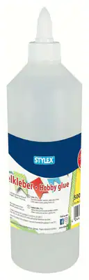 transparenter Bastelkleber Flüssigkleber 500 gr. Flasche lösungsmittelfrei