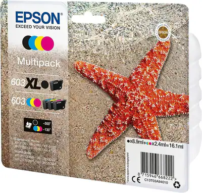 Original Epson 603XL 603 MultiPack 4 Patronen BK/C/M/Y in OVP DATUM 2028