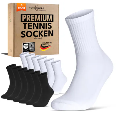 Premium Tennissocken Sportsocken Herren Damen Socken Baumwolle 6 | 12 | 24 Paar