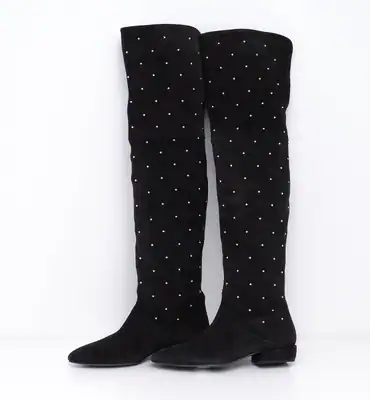 Claudie Pierlot Damenschuhe Größe 38 Lederstiefel kniehoch mit Nieten