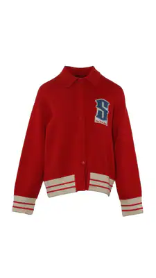 Sandro Damen Cardigan Rot Kaschmirmischung Größe 40 FR SFPCA00527