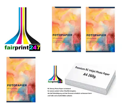 Fotopapier glänzend ,matt beidseitig A4 160 , 200 , 240, 260 RC gr freie Auswahl