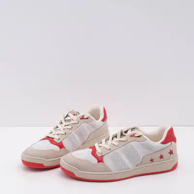 Sandro Sneaker Bunt Gr. 40 Damen Leder Turnschuhe Retro Low-Top