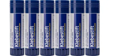 6 x Klebestift 10 / 20g Kleber Klebstoff Klebestick Leim ohne Lösungsmittel