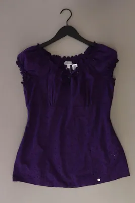 ⭐ Street One Y2K Vintage Bluse für Damen Gr. 38, M Kurzarm lila aus Polyester ⭐