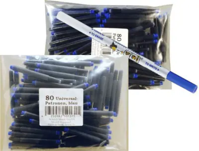 160 Universalpatronen + Tintenlöscher Tintenpatrone geeignet f. Lamy Pelikan usw