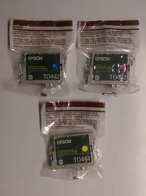 3 x Original Epson T0442 T0443 T0444 ColorSet C64 C66 C84 C86 CX3600 CX6400