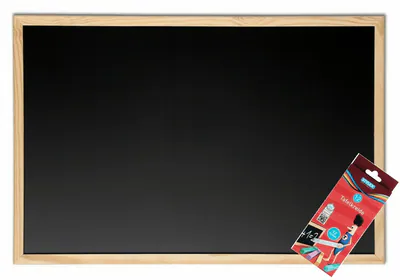 Kreidetafel 60 x 80 cm + 12 Tafelkreide Schultafel Pinnwand Maltafel Malwand Set