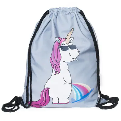 Cooler Turnbeutel Einhorn Rucksack Regenbogen Unicorn Sportbeutel Zuziehbeutel
