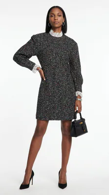 Sandro Kleid Mehrfarbig Tweed Kurz Gr. 40 FR Damen SFPRO02535