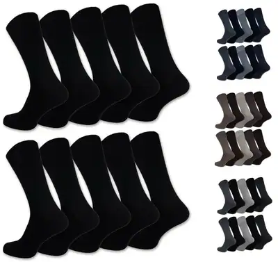 10 Paar Socken Herren Damen Baumwolle Schwarz Herrensocken Business Socken