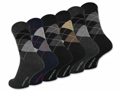 6 | 12 Paar Socken Kariert Karo Herren Damen Socken Business Baumwolle ohne Naht
