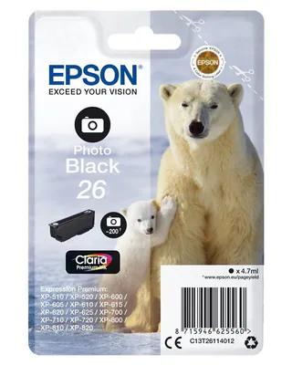 Original Epson 26 foto schwarz Tintenpatrone Druckerpatrone OVP DATUM 2020-2023
