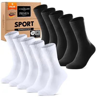 Premium Sportsocken Tennissocken Herren Damen Socken Baumwolle (5 10 20 Paar)