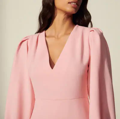 Sandro Kleid Rosa Gr. 38 FR / M Damen Minikleid V-Ausschnitt SFPRO01489