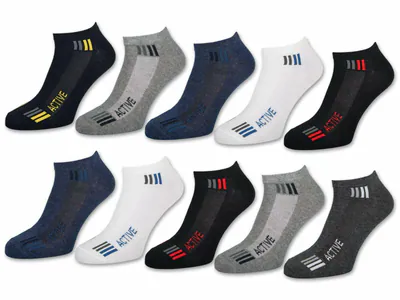 10 Paar Sneaker Socken Herren Sportsocken Atmungsaktiv Baumwolle
